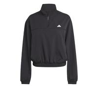 adidas Femme AEROREADY Train Essentials Woven Quarter-Zip Track Jacket, Black/White, L