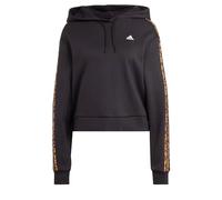 adidas Femme Essentials 3-Stripes Animal Print Relaxed Hoodie, Black/Magic Beige, L