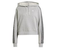 adidas Femme Essentials 3-Stripes Animal Print Relaxed Hoodie, Medium Grey Heather/Grey, L