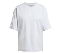 adidas Femme Essentials 3-Stripes Boyfriend T-Shirt, Light Grey Heather/White, M