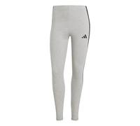 Adidas Femme Essentials 3-Stripes Cotton Leggings, Medium Grey Heather/Black, XXS
