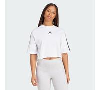 adidas Femme Essentials 3-Stripes Cotton Loose Shirt, White/Black, S