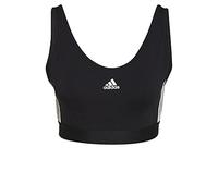 adidas Femme Essentials 3-Stripes Crop Top with Removable Pads, Black/White, XL