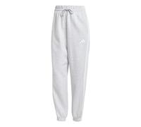 adidas Femme Essentials 3-Stripes Fleece Loose Pants, Light Grey Heather/White, L