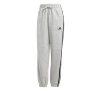 adidas Damen Essentials 3-Stripes Fleece Loose Pants, Medium Grey Heather/Black, L