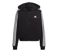 adidas Femme Essentials 3-Stripes French Terry Bomber Full-Zip Hoodie, Black/White, M