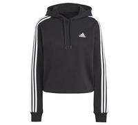 Sweatshirt à capuche adidas Essentials 3 Stripes Crop noir blanc femme - L