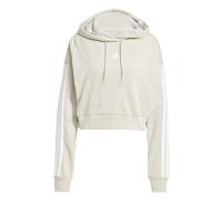 adidas Femme Essentials 3-Stripes French Terry Cropped Hoodie, Wonder Alumina/White, XL