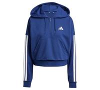 adidas Femme Essentials 3-Stripes French Terry Quarter-Zip Hoodie, Dark Blue/White, S
