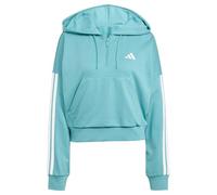 adidas Femme Essentials 3-Stripes French Terry Quarter-Zip Hoodie, Powder Teal/White, M