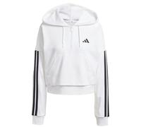 adidas Femme Essentials 3-Stripes French Terry Quarter-Zip Hoodie, White/Black, XS