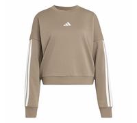 adidas Femme Essentials 3-Stripes French Terry Sweatshirt, Khaki Six/White, S