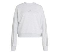 adidas Femme Essentials 3-Stripes French Terry Sweatshirt, Light Grey Heather/Medium Grey Heather, L