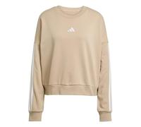adidas Femme Essentials 3-Stripes French Terry Sweatshirt, Warm Sandstone/White, S