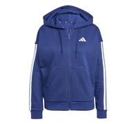 Adidas Femme Essentials 3-Stripes Full-Zip Fleece Hoodie, Dark Blue/White, S
