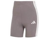 adidas Femme Essentials 3-Stripes High Waisted Biker Shorts, Grey Strata/White, S
