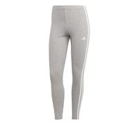 adidas Femme Essentials 3-Stripes High-Waisted Single Jersey Leggings, Medium Grey Heather/White, M