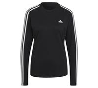 adidas Femme Essentials 3-Stripes Long Sleeve Tee, Black/White, S