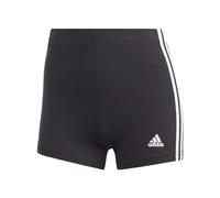 adidas Femme Essentials 3-Stripes Single Jersey Booty Shorts, Black/White, L