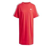 adidas Femme Essentials 3-Stripes Single Jersey Boyfriend Tee Dress, Better Scarlet, XL