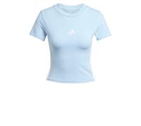 adidas Femme Essentials 3 Stripes Slim Baby T-Shirt, Glow Blue/White, XXL