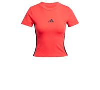 Adidas Femme Essentials 3 Stripes Slim Baby T-Shirt, Pure Ruby/Black, XXS