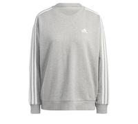 adidas Femme Essentials 3-Stripes Sweatshirt, Medium Grey Heather/White, L