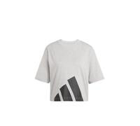 adidas Femme Essentials BIG Logo Boyfriend T-Shirt, Medium Grey Heather/Black, XXS