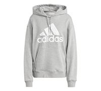 adidas Femme Essentials Big Logo Oversized French Terry Hoodie, Medium Grey Heather/White, L