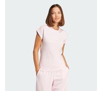 adidas Femme Essentials Linear Cotton Shirt, Clear Pink/White, XS