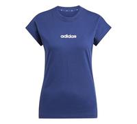 Adidas T-shirt femme Essentials Linear coton bleu foncé/blanc L