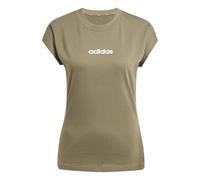 adidas Femme Essentials Linear Cotton Shirt, Olive strata/White, M