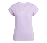 adidas Femme Essentials Linear Cotton T-Shirt, Powder Plum/White, M