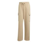 adidas Femme Essentials Linear Fleece Cargo Pants, Warm Sandstone/White, L