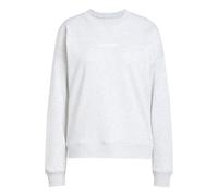 Adidas Femme Essentials Linear French Terry Sweatshirt, Light Grey Heather/White, M