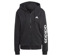 adidas Femme Essentials Linear Full-Zip French Terry Hoodie, Black/White, XS
