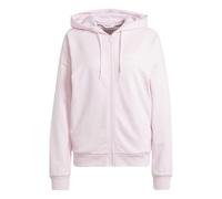 adidas Femme Essentials Linear Full Zip French Terry Hoodie, Clear Pink/White, XS