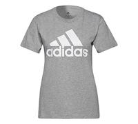 adidas Femme Essentials Logo Tee, Medium Grey Heather/White, S