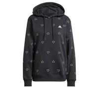 adidas Femme Essentials Monogram Regular Fleece Graphic Hoodie, Black, S