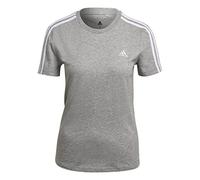 adidas Femme Essentials Slim 3-Stripes Tee, Medium Grey Heather/White, S