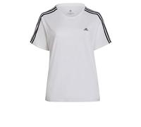 adidas Femme Essentials Slim 3-Stripes Tee (Plus Size), White/Black, 3XL Plus