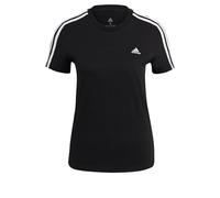 adidas Femme Essentials Slim 3-Stripes Tee T-Shirt,Black/White,L