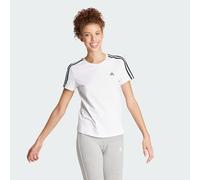 adidas Femme Essentials Slim 3-Stripes Tee T-Shirt,White/Black,M