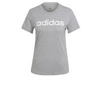 adidas Femme Essentials Slim Logo Tee, Medium Grey Heather/White, L