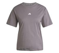 Adidas Femme Essentials Small Logo Cotton T-Shirt, Grey strata/White, M
