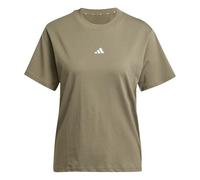 Adidas Femme Essentials Small Logo Cotton T-Shirt, Olive strata/White, L