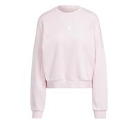 adidas Femme Essentials Small Logo Feel Cozy Relaxed FIT Sweatshirt, Clear Pink/White, L