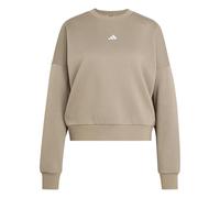 adidas Femme Essentials Small Logo Feel Cozy Relaxed Fit Sweatshirt, Khaki Six/White, L