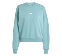 adidas Femme Essentials Small Logo Feel Cozy Relaxed FIT Sweatshirt, Powder Teal/White, S