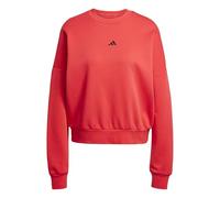 adidas Femme Essentials Small Logo Feel Cozy Relaxed FIT Sweatshirt, Pure Ruby/Black, S